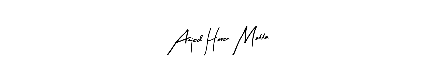 Similarly Arty Signature is the best handwritten signature design. Signature creator online .You can use it as an online autograph creator for name Amjed Hosen Molla. Amjed Hosen Molla signature style 8 images and pictures png