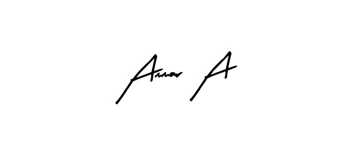 Design your own signature with our free online signature maker. With this signature software, you can create a handwritten (Arty Signature) signature for name Ammar A. Ammar A signature style 8 images and pictures png