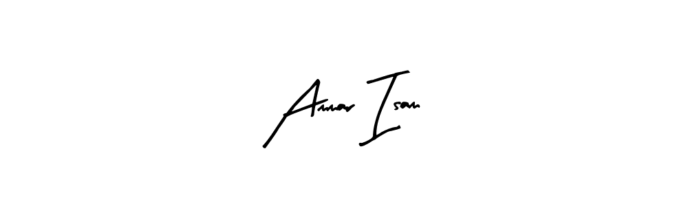 Similarly Arty Signature is the best handwritten signature design. Signature creator online .You can use it as an online autograph creator for name Ammar Isam. Ammar Isam signature style 8 images and pictures png