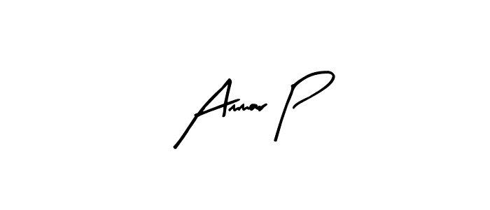 Also we have Ammar P name is the best signature style. Create professional handwritten signature collection using Arty Signature autograph style. Ammar P signature style 8 images and pictures png