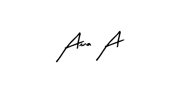 How to make Amna A signature? Arty Signature is a professional autograph style. Create handwritten signature for Amna A name. Amna A signature style 8 images and pictures png