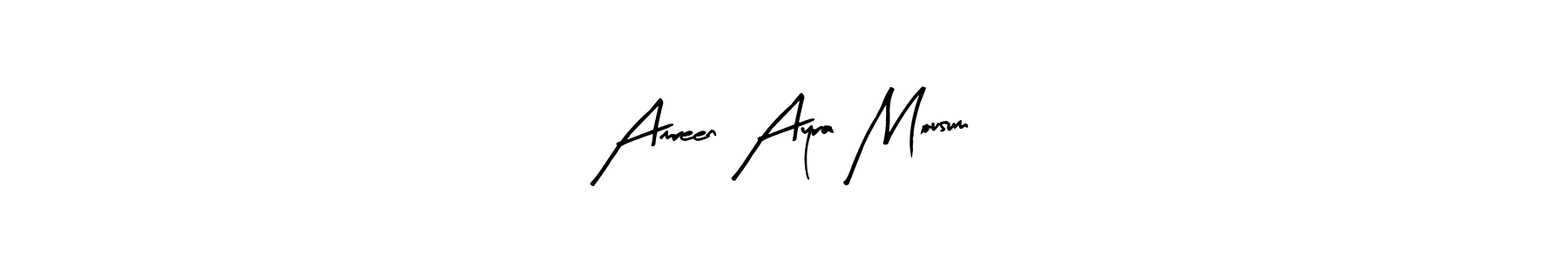 Create a beautiful signature design for name Amreen Ayra Mousum. With this signature (Arty Signature) fonts, you can make a handwritten signature for free. Amreen Ayra Mousum signature style 8 images and pictures png