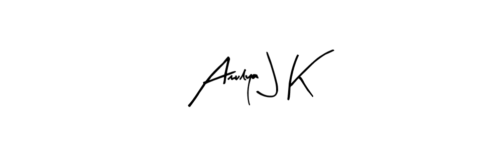 How to make Amulya J K signature? Arty Signature is a professional autograph style. Create handwritten signature for Amulya J K name. Amulya J K signature style 8 images and pictures png