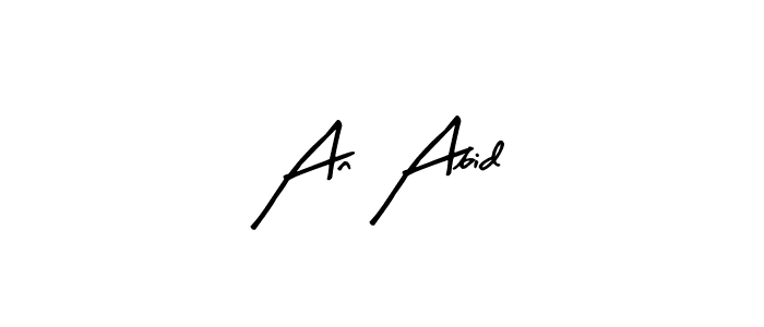 The best way (Arty Signature) to make a short signature is to pick only two or three words in your name. The name An Abid include a total of six letters. For converting this name. An Abid signature style 8 images and pictures png