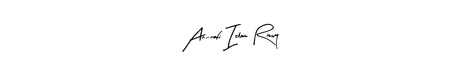 The best way (Arty Signature) to make a short signature is to pick only two or three words in your name. The name An-nafi Islam Rizvy include a total of six letters. For converting this name. An-nafi Islam Rizvy signature style 8 images and pictures png