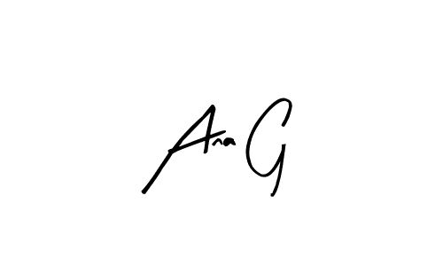 How to make Ana G name signature. Use Arty Signature style for creating short signs online. This is the latest handwritten sign. Ana G signature style 8 images and pictures png