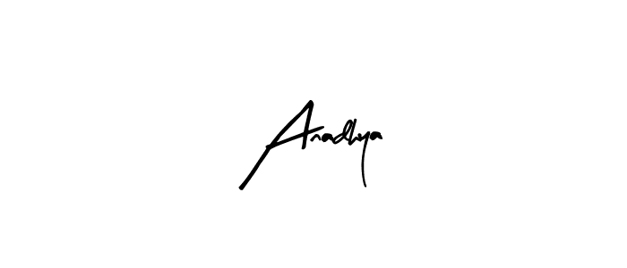 Arty Signature is a professional signature style that is perfect for those who want to add a touch of class to their signature. It is also a great choice for those who want to make their signature more unique. Get Anadhya name to fancy signature for free. Anadhya signature style 8 images and pictures png