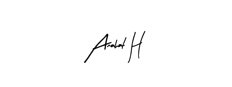 Arty Signature is a professional signature style that is perfect for those who want to add a touch of class to their signature. It is also a great choice for those who want to make their signature more unique. Get Anahat H name to fancy signature for free. Anahat H signature style 8 images and pictures png