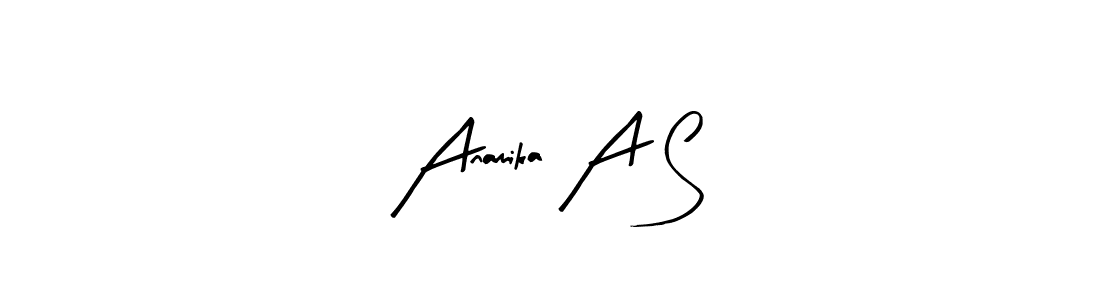 How to make Anamika A S name signature. Use Arty Signature style for creating short signs online. This is the latest handwritten sign. Anamika A S signature style 8 images and pictures png