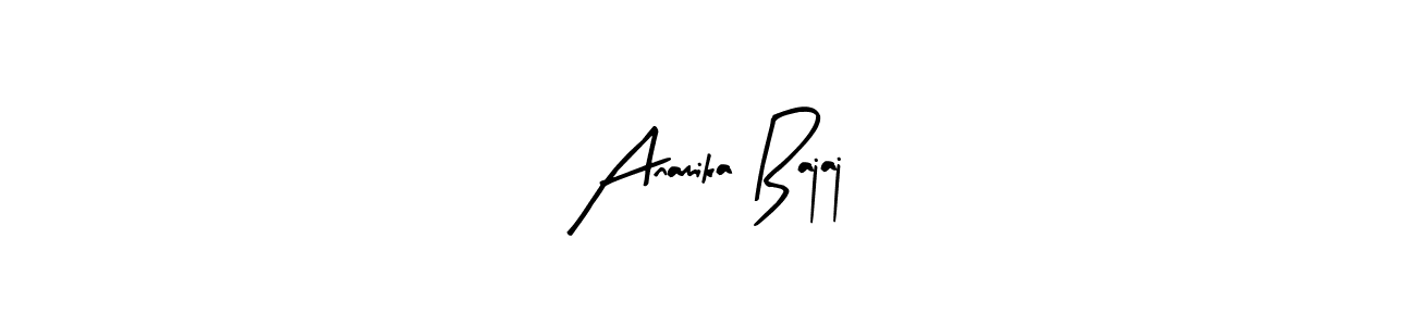 This is the best signature style for the Anamika Bajaj name. Also you like these signature font (Arty Signature). Mix name signature. Anamika Bajaj signature style 8 images and pictures png