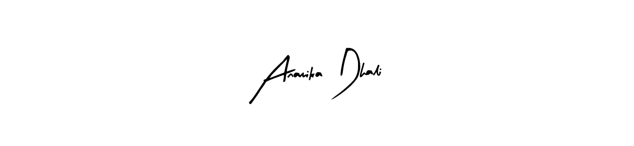 How to make Anamika Dhali name signature. Use Arty Signature style for creating short signs online. This is the latest handwritten sign. Anamika Dhali signature style 8 images and pictures png