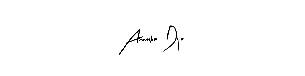 Arty Signature is a professional signature style that is perfect for those who want to add a touch of class to their signature. It is also a great choice for those who want to make their signature more unique. Get Anamika Dijo name to fancy signature for free. Anamika Dijo signature style 8 images and pictures png