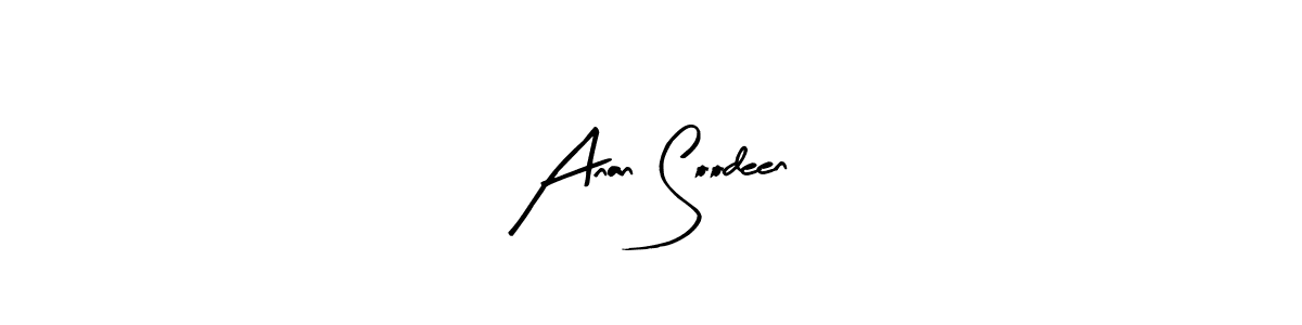 if you are searching for the best signature style for your name Anan Soodeen. so please give up your signature search. here we have designed multiple signature styles  using Arty Signature. Anan Soodeen signature style 8 images and pictures png