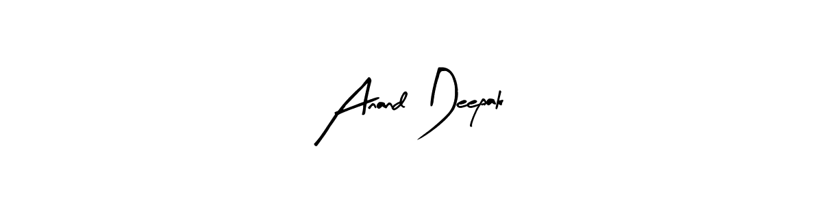 Arty Signature is a professional signature style that is perfect for those who want to add a touch of class to their signature. It is also a great choice for those who want to make their signature more unique. Get Anand Deepak name to fancy signature for free. Anand Deepak signature style 8 images and pictures png