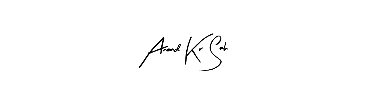 Arty Signature is a professional signature style that is perfect for those who want to add a touch of class to their signature. It is also a great choice for those who want to make their signature more unique. Get Anand Kr Sah name to fancy signature for free. Anand Kr Sah signature style 8 images and pictures png