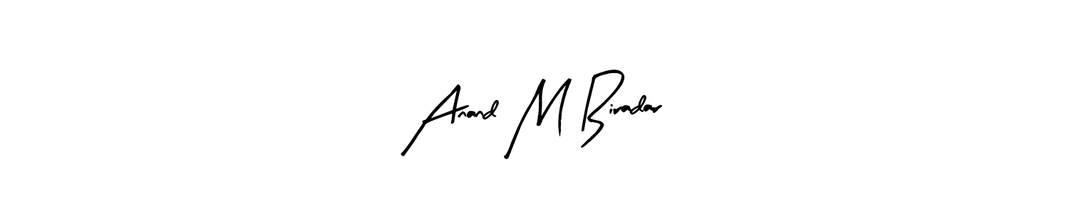 Arty Signature is a professional signature style that is perfect for those who want to add a touch of class to their signature. It is also a great choice for those who want to make their signature more unique. Get Anand M Biradar name to fancy signature for free. Anand M Biradar signature style 8 images and pictures png