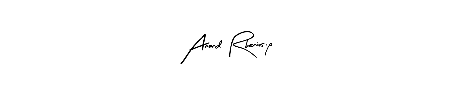 Arty Signature is a professional signature style that is perfect for those who want to add a touch of class to their signature. It is also a great choice for those who want to make their signature more unique. Get Anand Rhenius.p name to fancy signature for free. Anand Rhenius.p signature style 8 images and pictures png