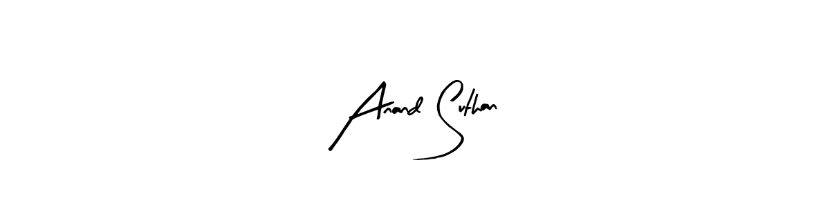 Arty Signature is a professional signature style that is perfect for those who want to add a touch of class to their signature. It is also a great choice for those who want to make their signature more unique. Get Anand Suthan name to fancy signature for free. Anand Suthan signature style 8 images and pictures png