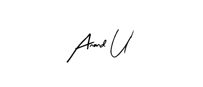 Similarly Arty Signature is the best handwritten signature design. Signature creator online .You can use it as an online autograph creator for name Anand U. Anand U signature style 8 images and pictures png