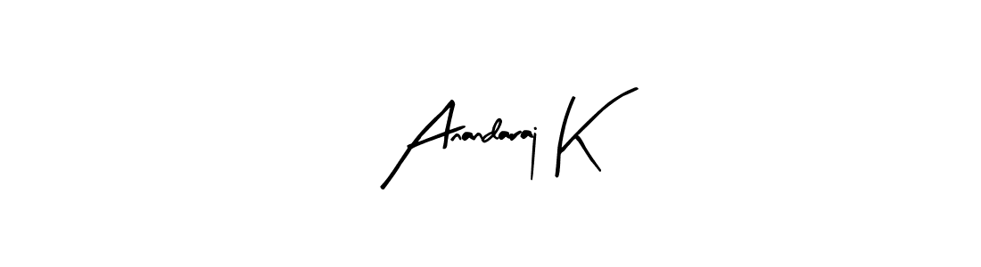 Also we have Anandaraj K name is the best signature style. Create professional handwritten signature collection using Arty Signature autograph style. Anandaraj K signature style 8 images and pictures png