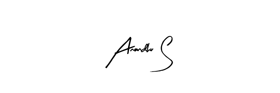 How to make Anandhu S name signature. Use Arty Signature style for creating short signs online. This is the latest handwritten sign. Anandhu S signature style 8 images and pictures png