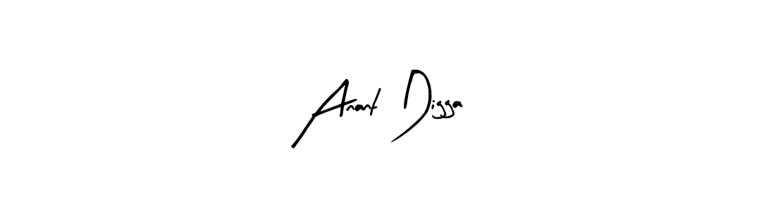 Design your own signature with our free online signature maker. With this signature software, you can create a handwritten (Arty Signature) signature for name Anant Digga. Anant Digga signature style 8 images and pictures png