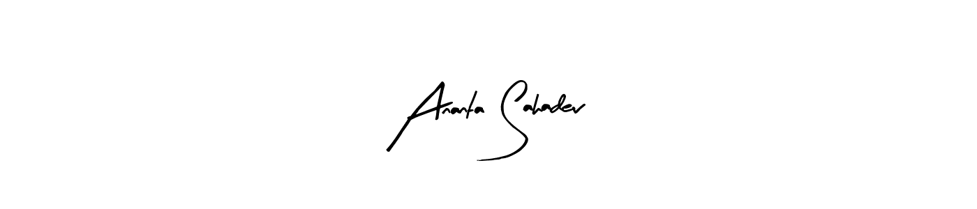 It looks lik you need a new signature style for name Ananta Sahadev. Design unique handwritten (Arty Signature) signature with our free signature maker in just a few clicks. Ananta Sahadev signature style 8 images and pictures png
