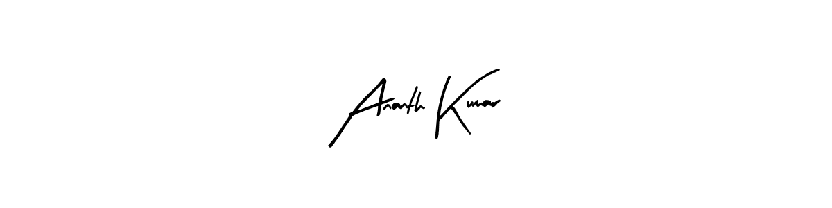 Make a beautiful signature design for name Ananth Kumar. With this signature (Arty Signature) style, you can create a handwritten signature for free. Ananth Kumar signature style 8 images and pictures png