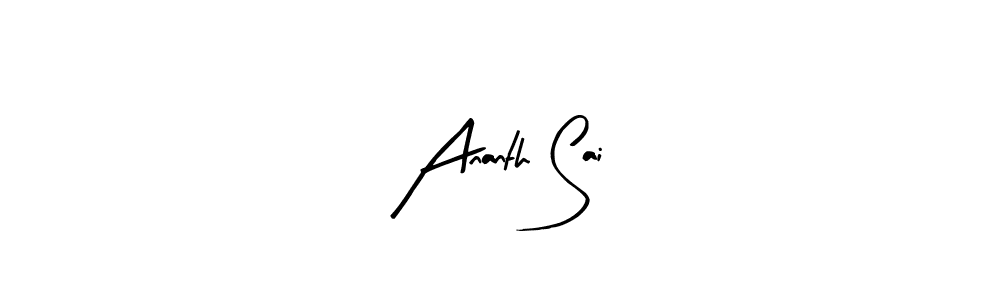 Use a signature maker to create a handwritten signature online. With this signature software, you can design (Arty Signature) your own signature for name Ananth Sai. Ananth Sai signature style 8 images and pictures png