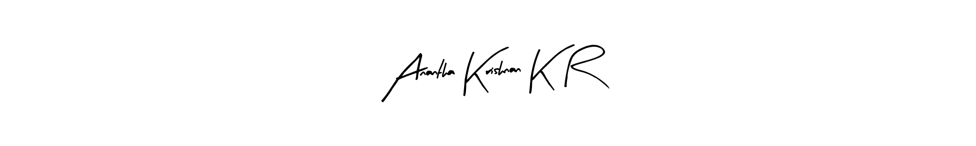 Arty Signature is a professional signature style that is perfect for those who want to add a touch of class to their signature. It is also a great choice for those who want to make their signature more unique. Get Anantha Krishnan K R name to fancy signature for free. Anantha Krishnan K R signature style 8 images and pictures png