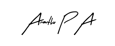 Create a beautiful signature design for name Ananthu P A. With this signature (Arty Signature) fonts, you can make a handwritten signature for free. Ananthu P A signature style 8 images and pictures png