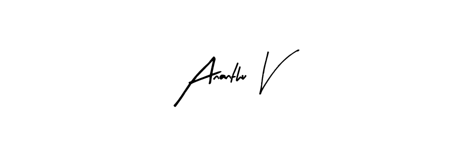 Design your own signature with our free online signature maker. With this signature software, you can create a handwritten (Arty Signature) signature for name Ananthu V. Ananthu V signature style 8 images and pictures png