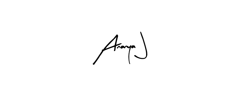 Use a signature maker to create a handwritten signature online. With this signature software, you can design (Arty Signature) your own signature for name Ananya J. Ananya J signature style 8 images and pictures png