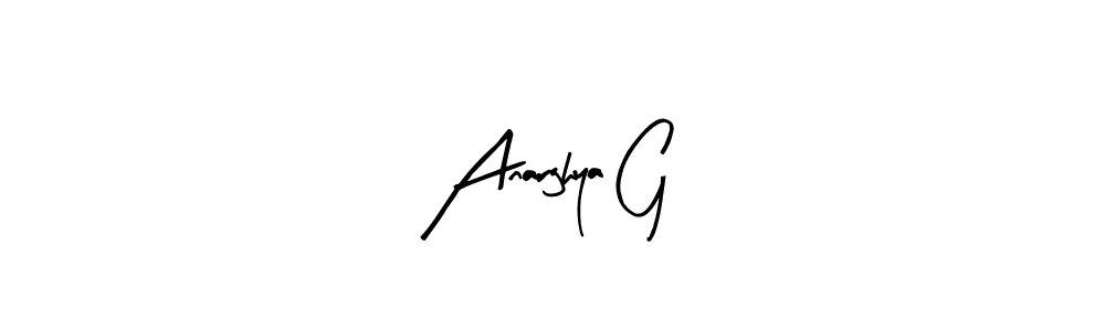 Also we have Anarghya G name is the best signature style. Create professional handwritten signature collection using Arty Signature autograph style. Anarghya G signature style 8 images and pictures png