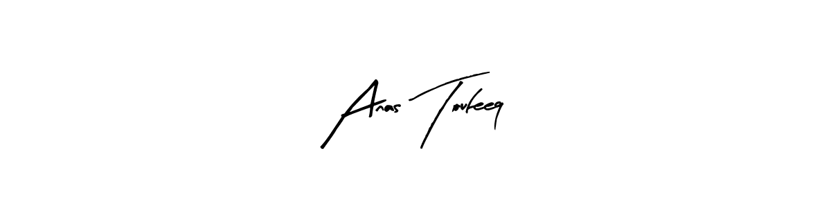 Arty Signature is a professional signature style that is perfect for those who want to add a touch of class to their signature. It is also a great choice for those who want to make their signature more unique. Get Anas Toufeeq name to fancy signature for free. Anas Toufeeq signature style 8 images and pictures png