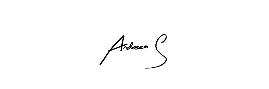 The best way (Arty Signature) to make a short signature is to pick only two or three words in your name. The name Andreea S include a total of six letters. For converting this name. Andreea S signature style 8 images and pictures png