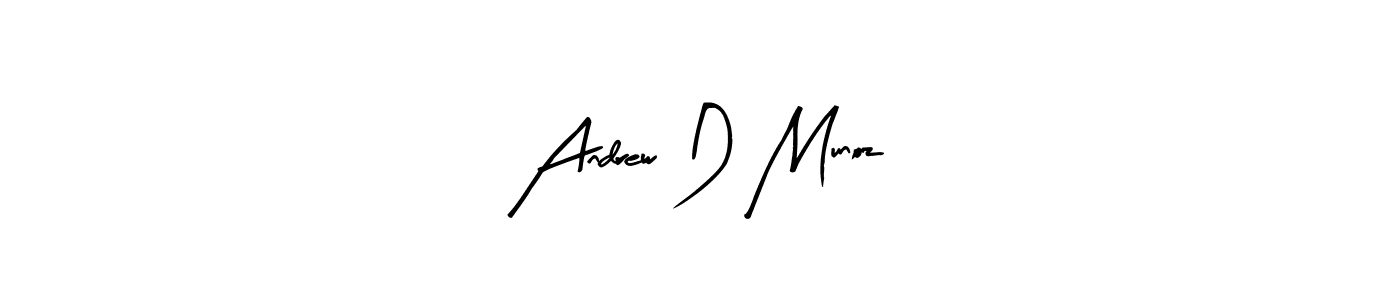 Arty Signature is a professional signature style that is perfect for those who want to add a touch of class to their signature. It is also a great choice for those who want to make their signature more unique. Get Andrew D Munoz name to fancy signature for free. Andrew D Munoz signature style 8 images and pictures png