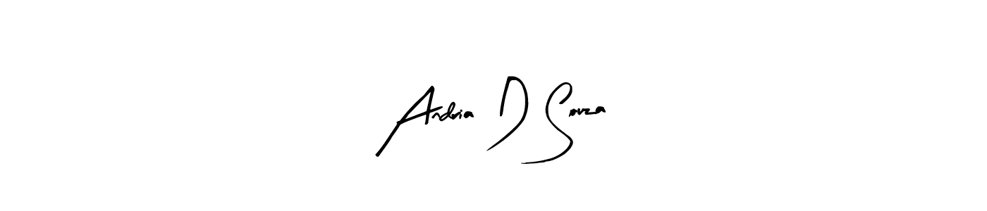 Similarly Arty Signature is the best handwritten signature design. Signature creator online .You can use it as an online autograph creator for name Andria D Souza. Andria D Souza signature style 8 images and pictures png