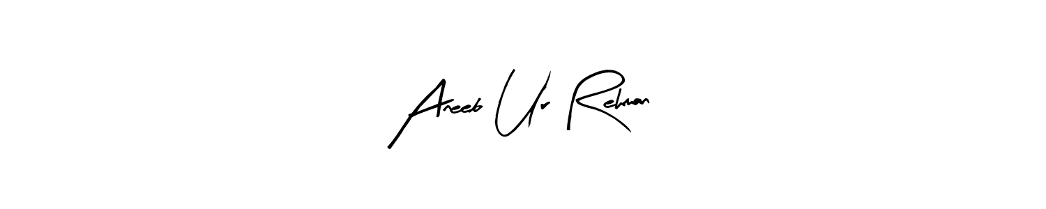 Arty Signature is a professional signature style that is perfect for those who want to add a touch of class to their signature. It is also a great choice for those who want to make their signature more unique. Get Aneeb Ur Rehman name to fancy signature for free. Aneeb Ur Rehman signature style 8 images and pictures png