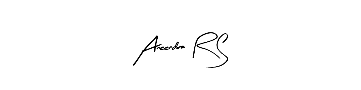 How to make Aneendra R S name signature. Use Arty Signature style for creating short signs online. This is the latest handwritten sign. Aneendra R S signature style 8 images and pictures png
