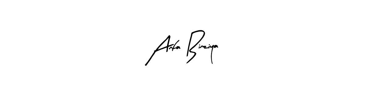 How to make Anfa Binziya name signature. Use Arty Signature style for creating short signs online. This is the latest handwritten sign. Anfa Binziya signature style 8 images and pictures png