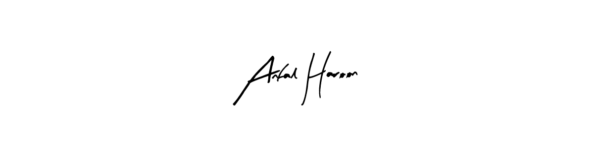 The best way (Arty Signature) to make a short signature is to pick only two or three words in your name. The name Anfal Haroon include a total of six letters. For converting this name. Anfal Haroon signature style 8 images and pictures png