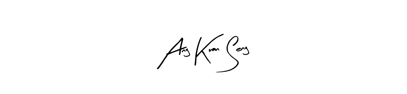 Similarly Arty Signature is the best handwritten signature design. Signature creator online .You can use it as an online autograph creator for name Ang Kuan Seng. Ang Kuan Seng signature style 8 images and pictures png