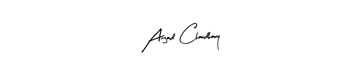 The best way (Arty Signature) to make a short signature is to pick only two or three words in your name. The name Angad Chaudhary include a total of six letters. For converting this name. Angad Chaudhary signature style 8 images and pictures png