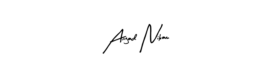 You should practise on your own different ways (Arty Signature) to write your name (Angad Nikam) in signature. don't let someone else do it for you. Angad Nikam signature style 8 images and pictures png