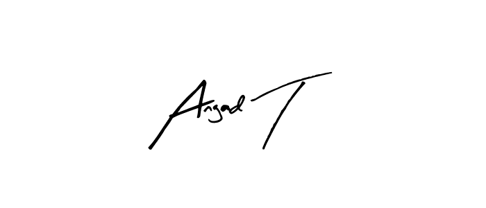 Similarly Arty Signature is the best handwritten signature design. Signature creator online .You can use it as an online autograph creator for name Angad T. Angad T signature style 8 images and pictures png