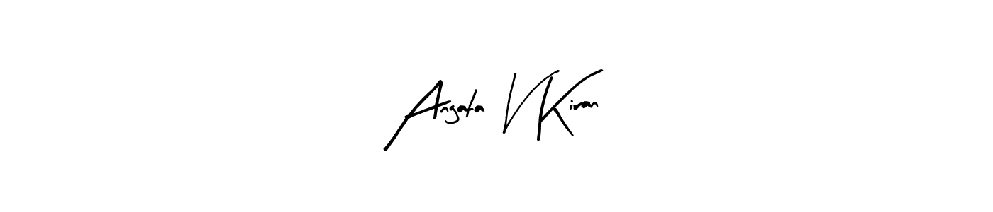 Similarly Arty Signature is the best handwritten signature design. Signature creator online .You can use it as an online autograph creator for name Angata V Kiran. Angata V Kiran signature style 8 images and pictures png