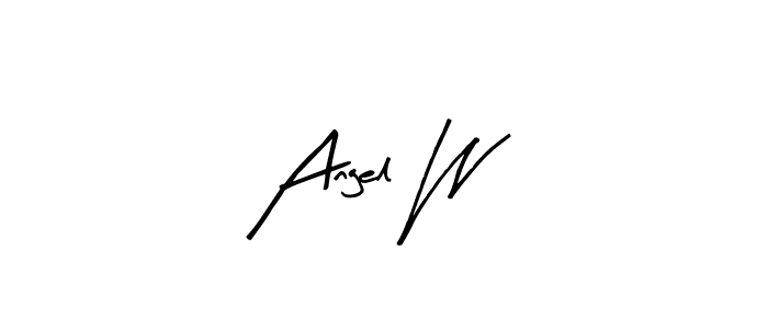 Angel W stylish signature style. Best Handwritten Sign (Arty Signature) for my name. Handwritten Signature Collection Ideas for my name Angel W. Angel W signature style 8 images and pictures png