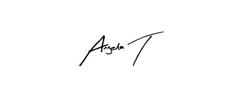 Angela T stylish signature style. Best Handwritten Sign (Arty Signature) for my name. Handwritten Signature Collection Ideas for my name Angela T. Angela T signature style 8 images and pictures png