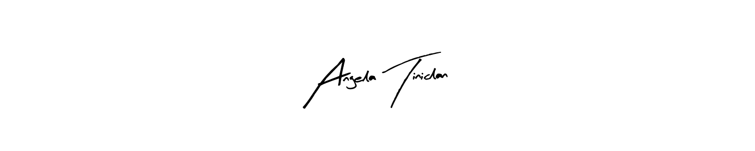 How to make Angela Tiniclan name signature. Use Arty Signature style for creating short signs online. This is the latest handwritten sign. Angela Tiniclan signature style 8 images and pictures png